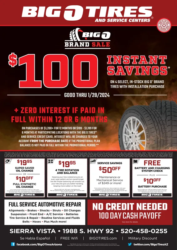 Big o tires coupons