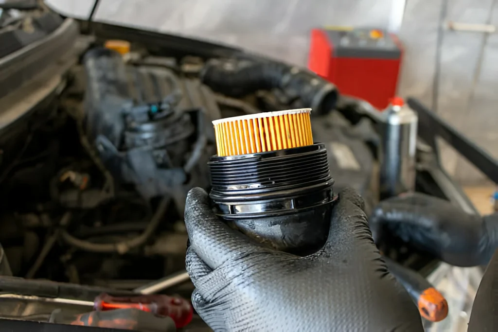 Replacement of engine oil filters